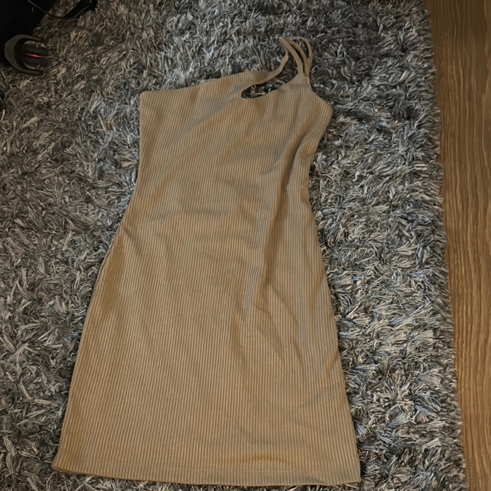 Brown Asymmetrical Dress - Princess Polly